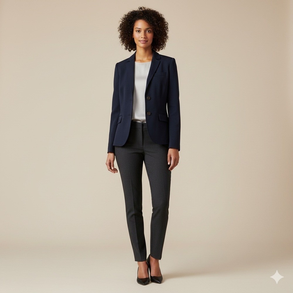 J.Crew Blazer Womens 4 Navy Tailored Wool 2Button NotchedLapel SingleBreasted